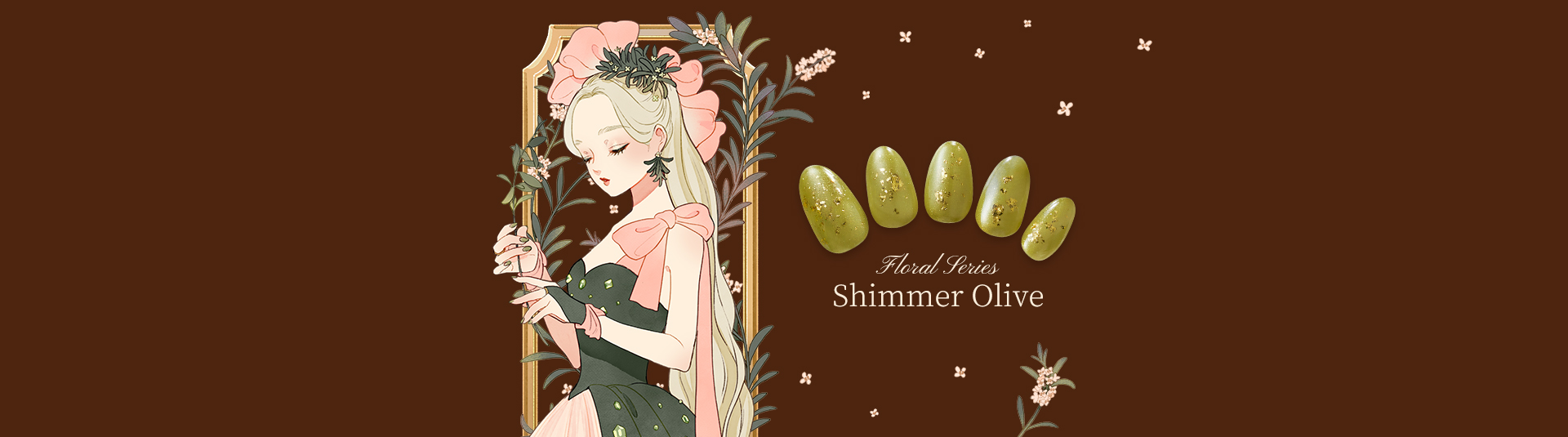 Floral Series Shimmer Olive